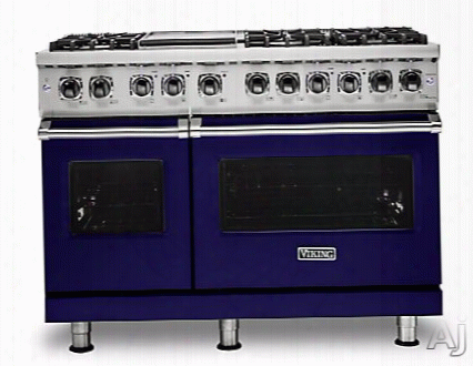 Viking Professional 5 Series Vdr5486gcblp 48 Inch Dual Fuel Range With Truconvec␞ Convection Cooking, Vari-speed Dual Flow␞ Convection, Varisimmer␞, Rapid Ready␞ Preheat, Concealed Bake Element, Blackchrome␞ Metal Knobs, Gent