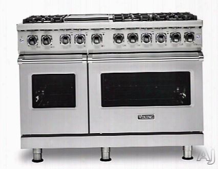 Viking Professional 5 Series Vdr5486gss 48 Inch Dual Fuel Range With Truconvec␞ Convection Cooking, Vari-speed Dual Flow␞ Convection, Varisimmer␞, Rapid Ready␞ Preheat, Concealed Bake Element, Blackchrome␞ Metal Knobs, Gentle
