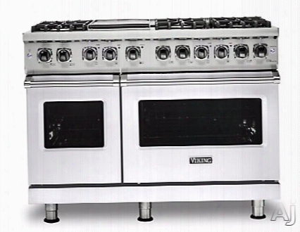 Viking Professional 5 Series Vdr5486gwhlp 48 Inch Dual Fuel Range With Truconvec␞ Convection Cooking, Vari-speed Dual Flow␞ Convection, Varisimmer␞, Rapid Ready␞ Preheat, Concealed Bake Element, Blackchrome␞ Metal Knobs, Gent