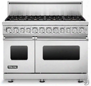 Viking Professional 7 Series Vdr7486ggglp 48 Inch Pro-style Dual-fuel Range With 6 Sealed Burners, Varisimmers, Vari-speed Dual Flow Convection Oven, Self-clean, Infrared Broiler And Griddle: Graphite Gray, Liquid Propane