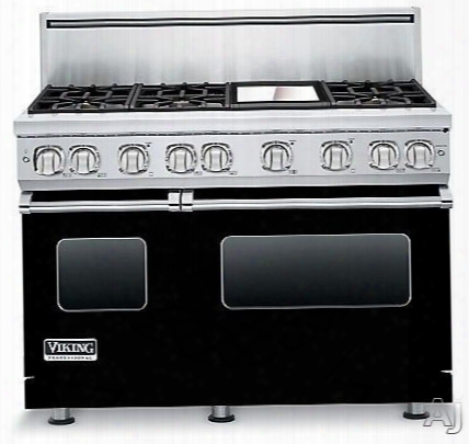 Viking Professional 7 Series Vgr7486gbklp 48 Inch Pro-style Gas Range With 6 Viking Elevation Sealed Burners, Varisimmers, Proflow Convection Oven, Manual Clean, Str-k Certified, Infrared Broiler And Griddle: Black, Liquid Propane