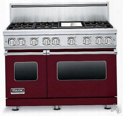 Viking Professional 7 Series Vgr7486gbulp 48 Inch Pro-style Gas Range With 6 Viking Elevation Sealed Burners, Varisimmers, Proflow Convection Oven, Manual Clean, Star-k Certified, Infrared Broiler And Griddle: Burgundy, Liquid Propane