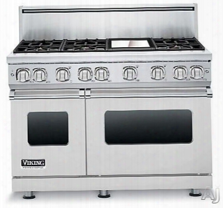 Viking Professional 7 Series Vgr7486gsslp 48 Inch Pro-style Gas Range With 6 Viking Elevation Sealed Burners, Varisimmers, Proflow Convection Oven, Manual Clean, Star-k Certified, Infrared Broiler And Griddle: Stainless Steel, Liquid Propane