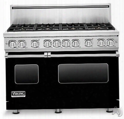 Viking Professional 7 Series Vgr7488bbklp 48 Inch Pro-style Gas Range With 8 Viking Elevation Sealed Burners, Varisimmers, Prof Low Convection Oven, Manual Clean, Star-k Certified And Infrared Broiler: Black, Liquid Propane