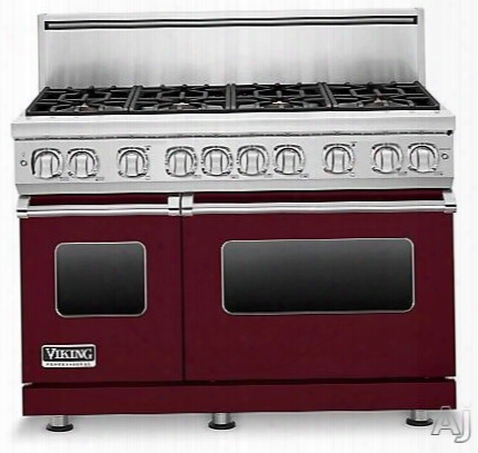 Viking Professional 7 Series Vgr7488bbulp 48 Inch Pro-style Gas Range With 8 Viking Elevation Sealed Burners, Varisimmers, Proflow Convection Oven, Manual Clean, Star-k Certified And Infrared Broiler: Burgundy, Liquid Propane
