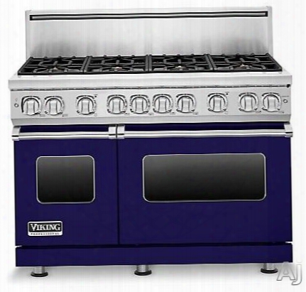 Viking Professional 7 Series Vgr7488bcbllp 48 Inc H Pro-style Gas Range With 8 Viking Elevation Sealed Burners, Varisimmers, Proflowconvection Oven, Manual Clean, Star-k Certified And Infrared Broiler: Cobalt Blue,liquid Propane