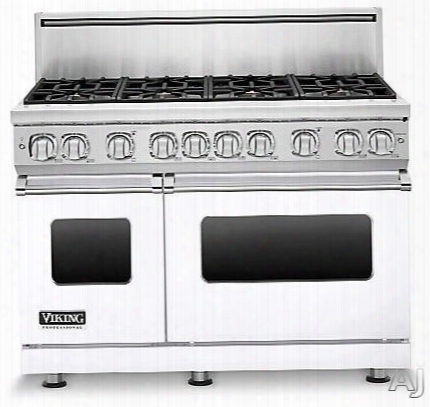 Viking Professional 7 Series Vgr7488bwhlp 48 Inch Peo-style Gas  Range With 8 Viking Elevation Sealed Burners, Varisimmers, Proflow Convection Oven, Manual Clean, Star-k Certified And Infrared Broiler: White, Liquid Propane