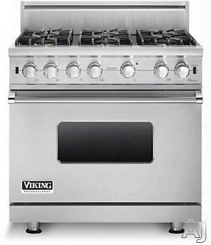 Viking Professioal Custom Series Vgcc5366b 36 Inch Gas Range With 5.1 Cu. Ft. Convection Oven, 6 Vsh Pro Sealed Burners With 93,500 Total Btu, Varisimmer Setting For All Burners, Infrared Broiler, Star-k Certified And Manual Clean