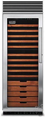 Viking Professional Series Vcwb301lss 30 Inch Tri-zone Wine Cellar With 150-bottle Capacity, 15 Coated Wine Shelves, 2 Convertible Display Shelves, Low-intensity Lighting, Door Alarm And Door Lock: Stainless Tseel, Left Hinge Door Swing