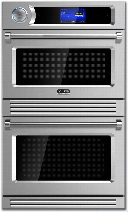 Viking Turbochef Series Vdot730 30 Inch 240v Double Electric Wall Oven With 6.3 Cu. Ft. Combined Oven Capacity, 7 Speed Cook Modes, 10 Traditional Cook Modes, Convection Technology And Halogen Lighting