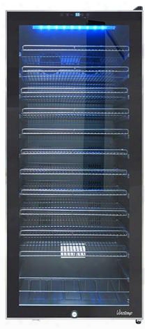 Vt100tssb 24" Freestanding Wine Cooler With 99 Bottles Capaci Ty Black Cabinet Interior Led Lighting Rear Exhaust Single Zone 11 Full Size Black Wire