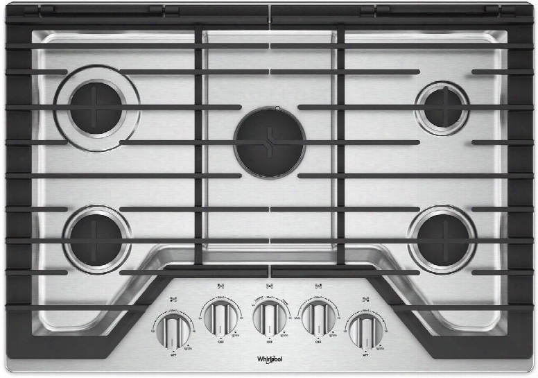 Wcg97us0hs 30" 5 Burner Gas Cooktop With Ez-2lift Hinged Cast-iron Grate Spillguard Cooktop Sealed Burner In Stainless