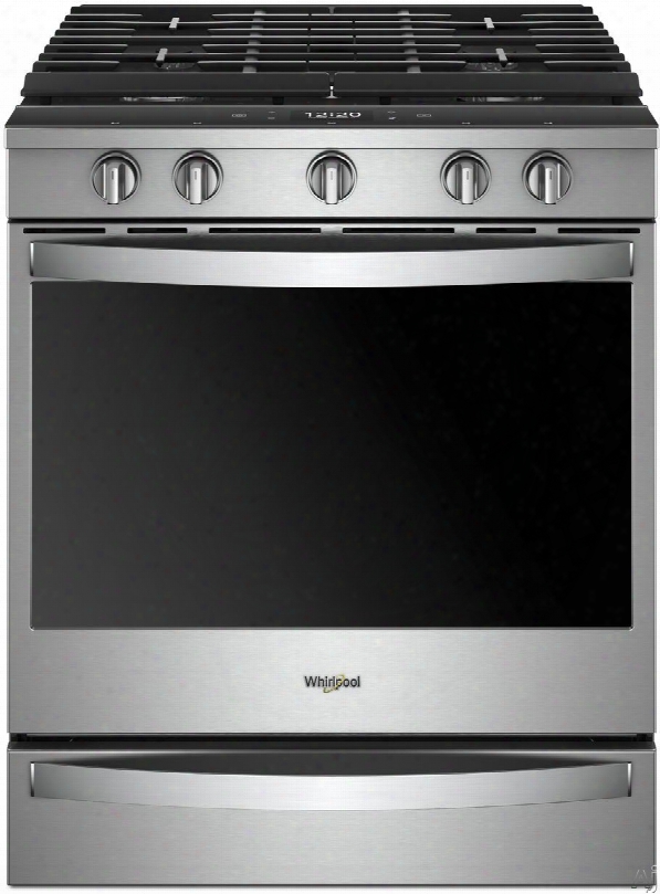 Whirlpool Weg750h0hz 30 Inch Slide-in Gas Range With True Convection, Scan-to-cook, Touchscreen, Voice Control, Frozen Bake␞, Party Mode, Griddle, Rapid Preheat, Speedheat␞, Flexheat␞, Aqualift, Ez-2-lift␞ Grates, 5 Sealed Burn