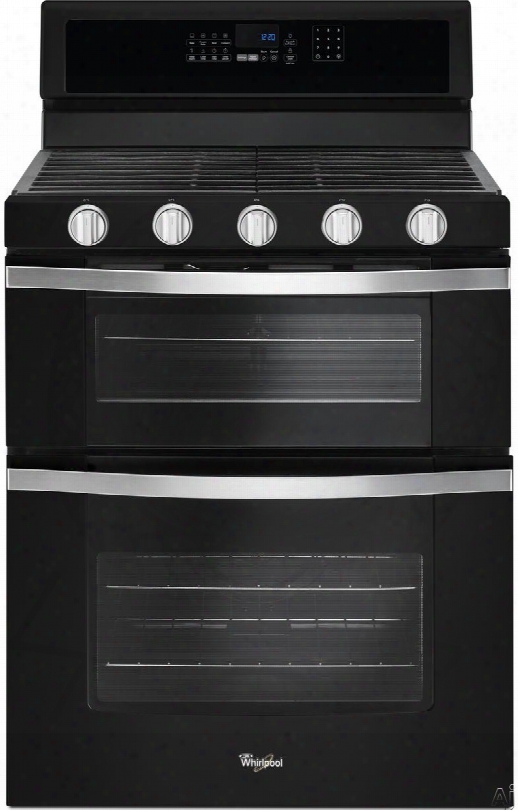 Whirlpool Wgg745s0fe 30 Inch Freestanding Gas Range With 5 Sealed Burners, Dual Ovens, 6 Cu. Ft. Capacity, Frozen Bake Technology, True Convection, Convection Conversion, Temperature Sensor, Steamclean Oven, Sabbath Mode And Ada Compliant: Black Ice