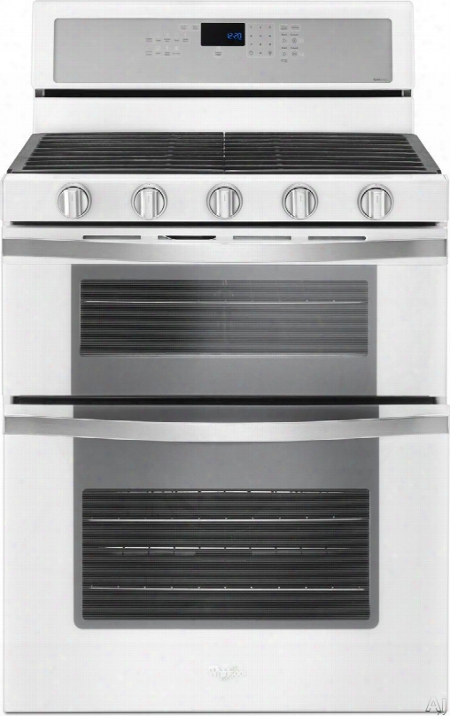 Whirlpool Wgg745s0fh 30 Inch Freestanding Gas Range With 5 Sealed Burners, Dual Ovens, 6 Cu. Ft. Capacity, Frozen Bake Technology, True Convection, Convection Conversion, Temperature Sensor, Steamclean Oven, Sabbath Mode And Ada Compliant: Ice Wite