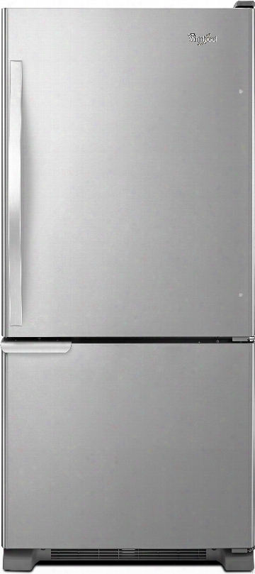 Whirlpool Wrb119wfb 30 Inch Bottom-freezer Refrigerator With Freshflow Produce Preserver, Energy Star, Humidity Controlled Crisper Drawers, Spillguard Glass Shelves, Accu-chill System And 18.7 Cu. Ft. Capacity