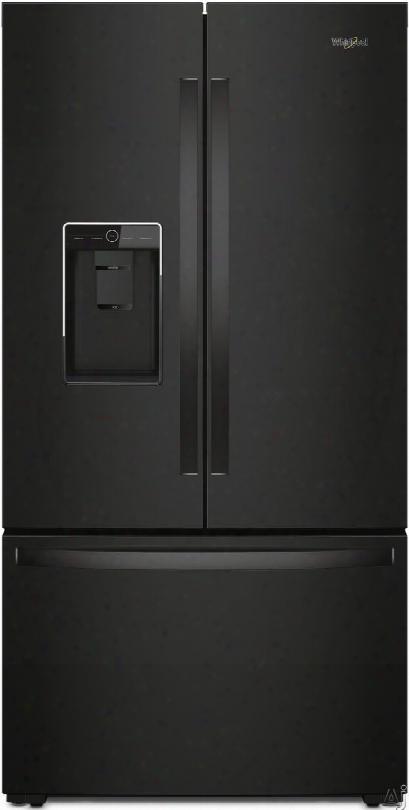 Whirlpool Wrf954cihb 36 Inch Freestanding French Door Refrigerator With Freezeshield, Triple-tier Freezer, Platter Pocket, Pizza Pocket, Ice And Water Dispenser, Led Lighting, Ijfinity Shelf, 24 Cu. Ft. Capacity And Energy Star Rated: Black