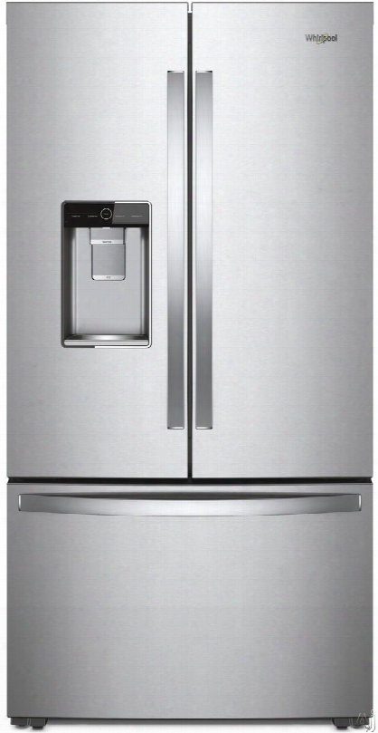 Whirlpool Wrf964cihm 36 Inch French Door Refrigerator With Dual Ice Makers, Freezeshield, Triple-tier Freezer, Pizza Pocket, Plattter Pocket, Auto-humidity Crispers, Deli Drawer, Led Lighting, 24 Cu. Ft. Capacity And Energy Star Rated: Stainless Steel