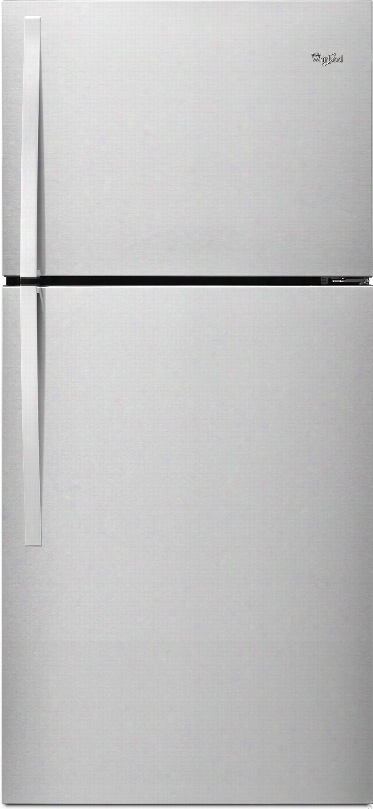 Whirlpool Wrt519szdd 30 Inch Top-freezer Refrigerator With Frameless Glass Shelving, Flexi-slide Bin, 2 Humidity Controlled Crisper Drawers, Gallon Door Storage, 19.2 Cu. Ft. Capacity, Led Lighting And Ada Compiant: Universal Silver