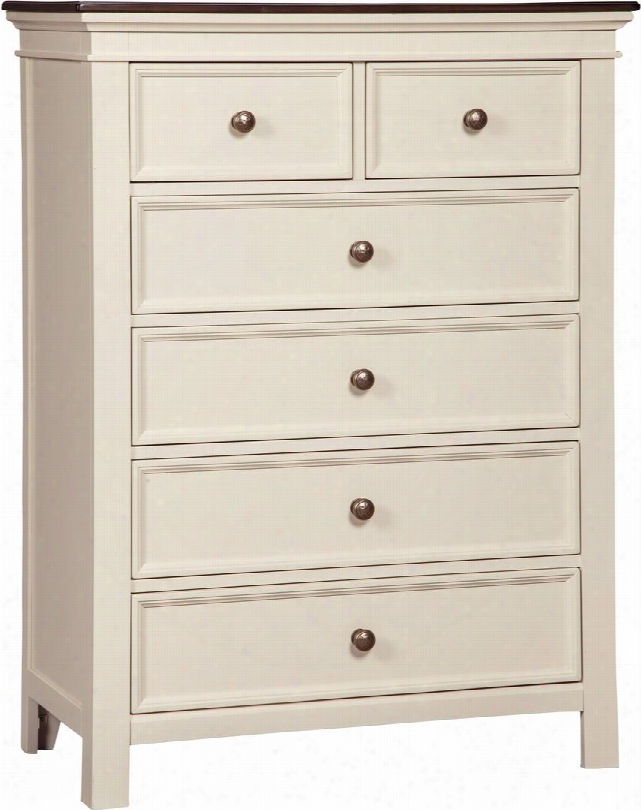 Woodanville Collection B623-46 35" Chest With 6 Drawers Framed Drawer Fronts Simple Ull Knobs Contrasting Wood Tone Top Dovetailed Interiors And Hardwood