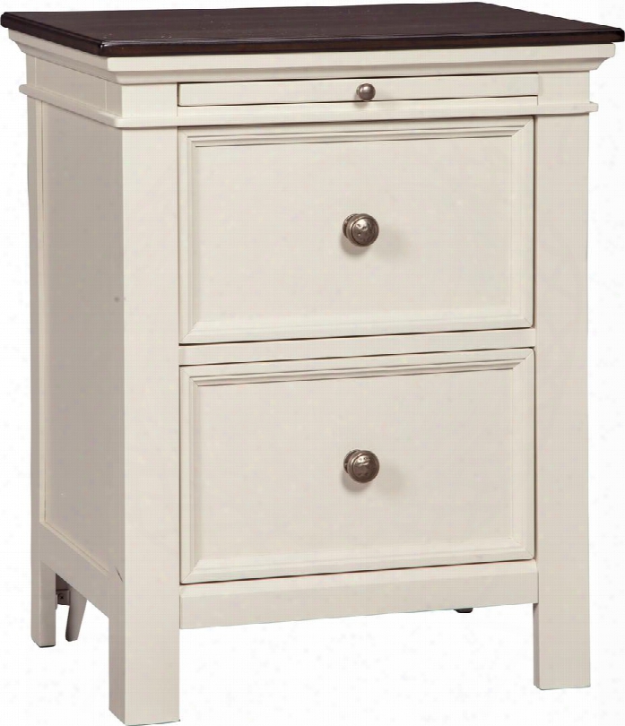 Woodanville Collection B623-92 22" Nightstand With 2 Drawers Framed Drawer Fronts Simple Pull Knobs Pull-out Tray Contrasting Wood Tone Top Dovetailed