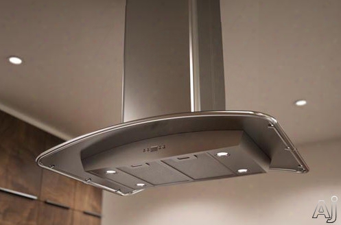 Zephyr Europa Milano Series Zmle42b 42 Inch Island-mount Chimney Range Hood With 715 Cfm Internal Blower, Dcbl Suppression System, 6 Speed Levels, Led Lighting And Lcd Controls