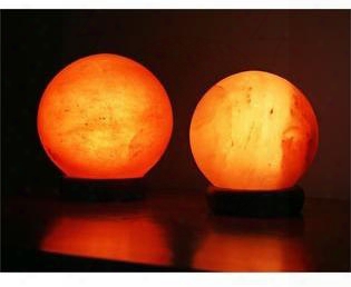 2-amc95003-57 5" And 7" Sphere Shaped Himalayan Salt Lamp 1.5 And 1.7 With Dimmer. Set Of