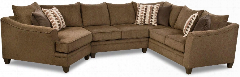 Albany Collection 6485-07l-e02a-03rb Sectional Sofa With Flared Rolled Arms Plush Seat Cushions Toss Pillows Included And Soft Woven Chenille Fabric