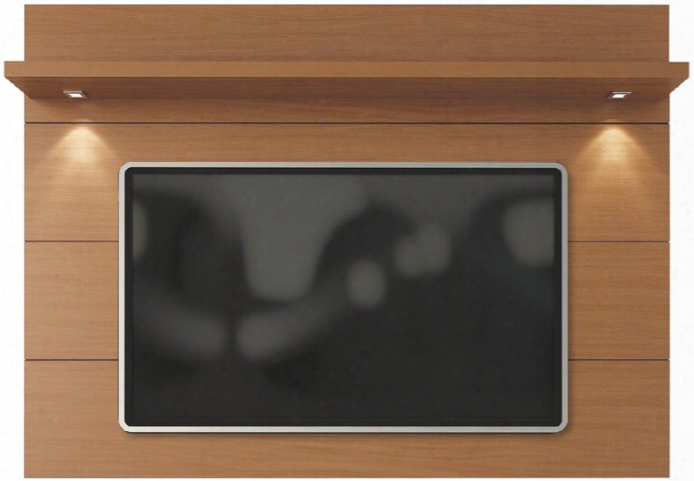 Cabrini 1.8 Collection 82254 71" Tv Panel With Led Lights And A Shelf In Maple