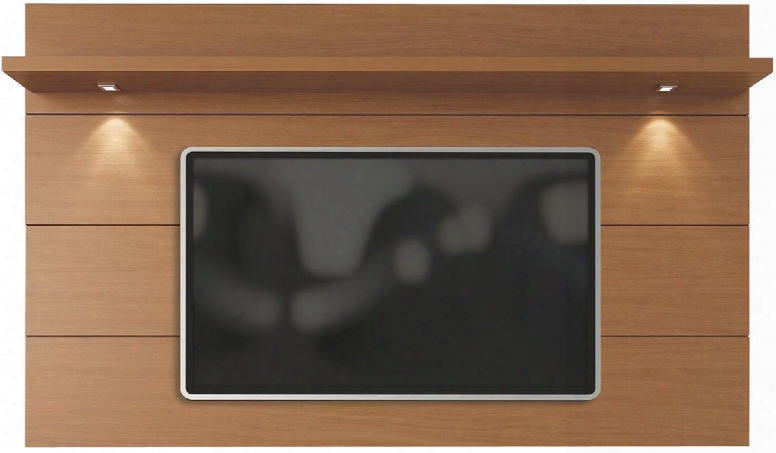 Cabrini 2.2 Collection 82354 85" Tv Panel With Led Lights And A Shelf In Maple