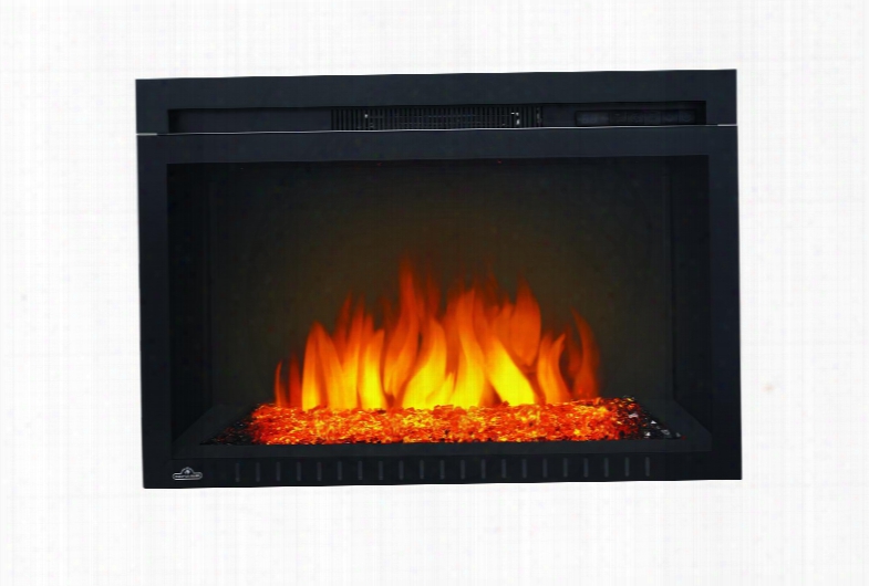 Cinema Series Nefb29hg-3a 29" Electric Firebox With Glass Up To 5 000 Btu's Ultra Bright Led Lights And Abstracted Control In Powder Coated