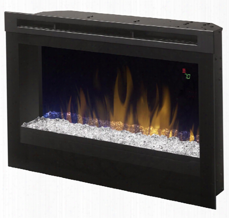 Dfr2551g 25" Plug-in Electric Firebox With Led Flame Ceramic Heat Multi-function Remote And Acrylic Ice