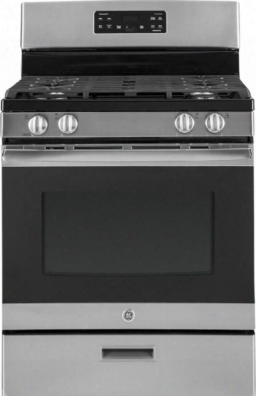 Jgbs62rekss 30" Gas Range With 4 Sealed Burners 5 Cu. Ft. Oven Capacity Continuous Grates Steam Clean In Stainless