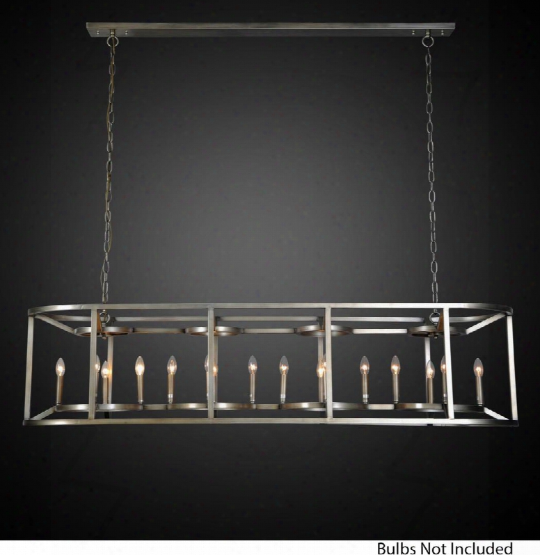 Lr6291-72 72" Chandelier With 16 Lights Supports E12 Bulb With Max 40 Watts And Iron Construction In Antique