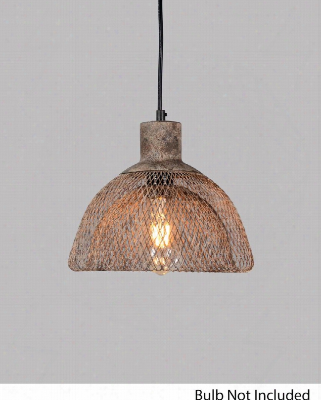 Lr6355-10 10" Pendant With 1 Light And Iron Construction In Coffee Rusted