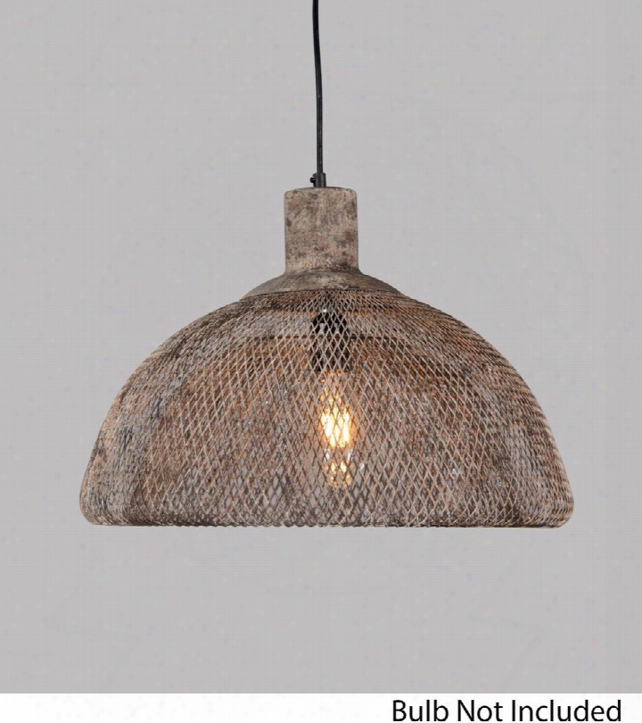 Lr6355-18 18" Pendant With 1 Light And Iron Construction In Coffee Rusted