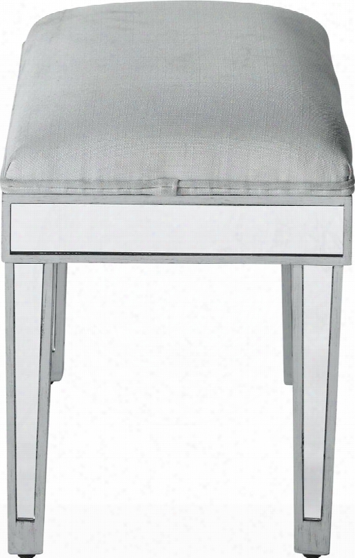 Mf72007 Dressing Stool 18&quuot;wx 14"d X 18"h In Antique Silver