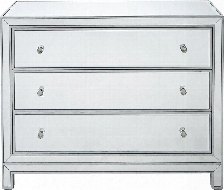 Mf72019 Chest 3 Drawers 40"w X 16"d X 32"h In Antique Silver