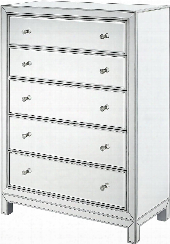 Mf72026 Chest 5 Drawers 34"w X 16"d X 48"h In Antique Silver