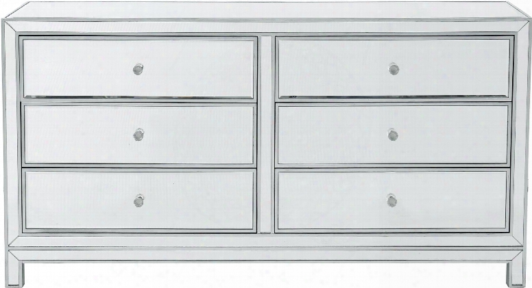 Mf72036 Dresser 6 Drawers 60"w X 18"d X 32"h In Antique Silver