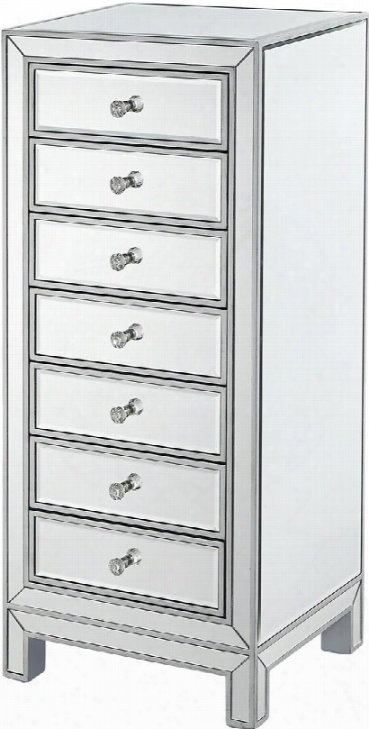 Mf72047 Lingerie Chest 7 Drawers 18"w X 15"d X 42"h In Antique Silver