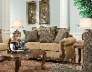 8115-02 OUTBACK ANTIQUE 64" Loveseat with Pillow Back Cushions Rolled Arms High-Density Foam Seat Cushions Hardwood Lumber Frame and Chenille Fabric