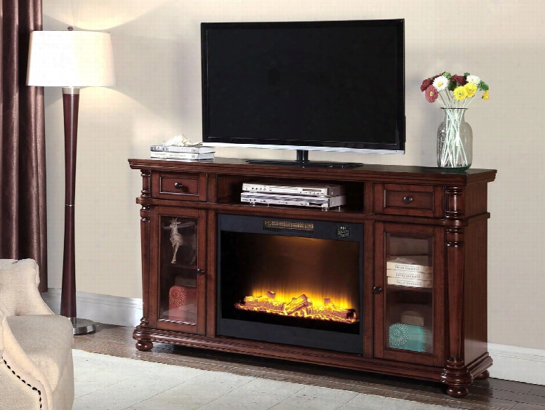 Simmons Casegoods Collection 7632-42 64" Entertainment Center With 36" Fireplace Insert 4 800-5 200 Btus Remote Control Temperature Control And Led Lighting