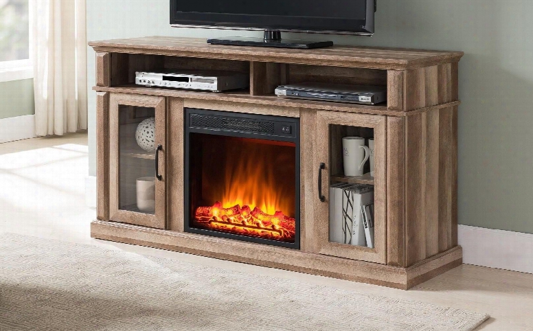 Simmons Casegoods Collection 7578-42 60" Media Center With 29" Electric Fireplac Einsert 4 200 Btu Remote Control Temperature Control And Led Lighting