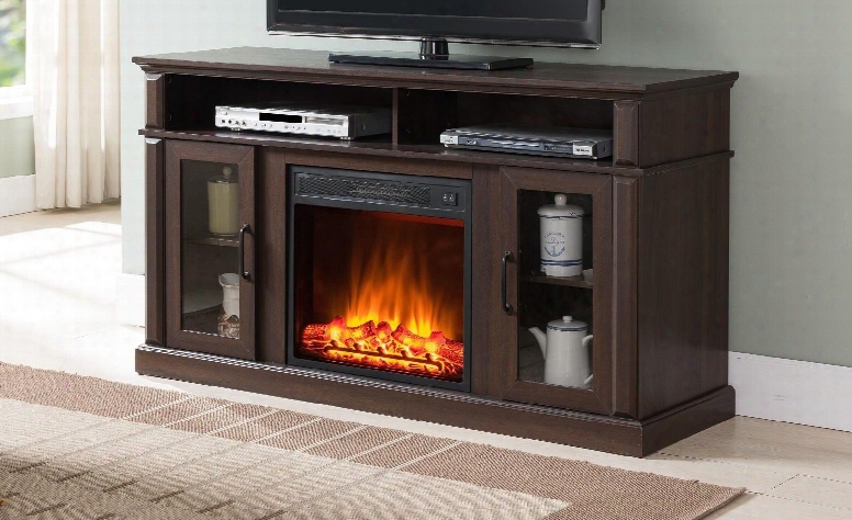 Simmons Casegoods Collection 7579-42 60" Media Center With 29"electric Fireplace Insert 4 200 Btu Remote Control Temperature Control And Led Lighting