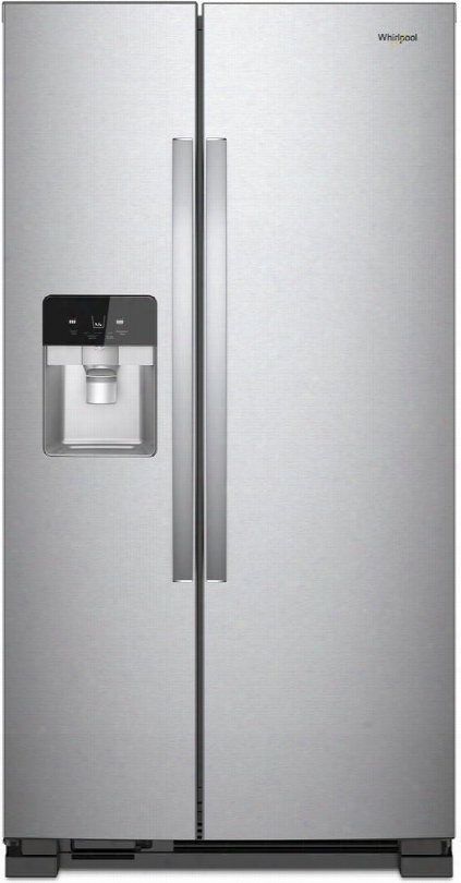 Wrs325sdhz 36" Wide Side By Side Refrigerator With 24.6 Cu. Ft. Total Capacity Led Dispenser Night Light Hidden Hinges Tap Touch Controls Deli Drawer In