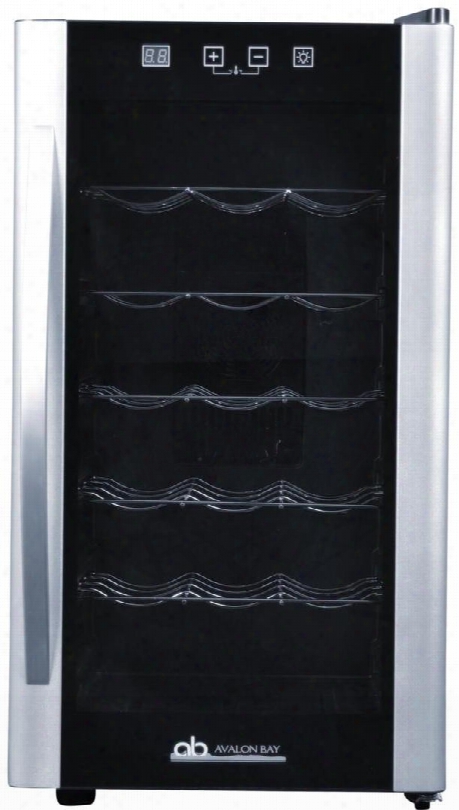 Ab-wine18s 14" Single Zone Wine Cooler With 18 Bottle Capacity Digital Temperature Controls Led Lighting Vibration Free In