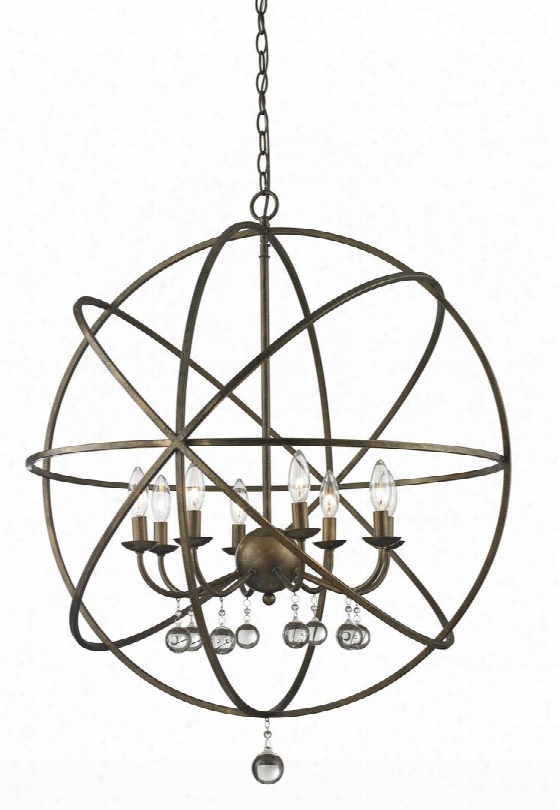 Acadia 416-30 30" 8 Light Pendant Contemporary Metropolitanhave Steel Frame With Golden Bronze