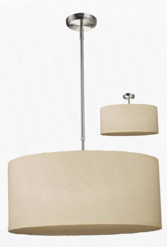Albion 171-24c-c 24" 3 Light Pendant Contemporary Metropolitanhave Steel Frame With Brushed Nickel Finish In Cr Me