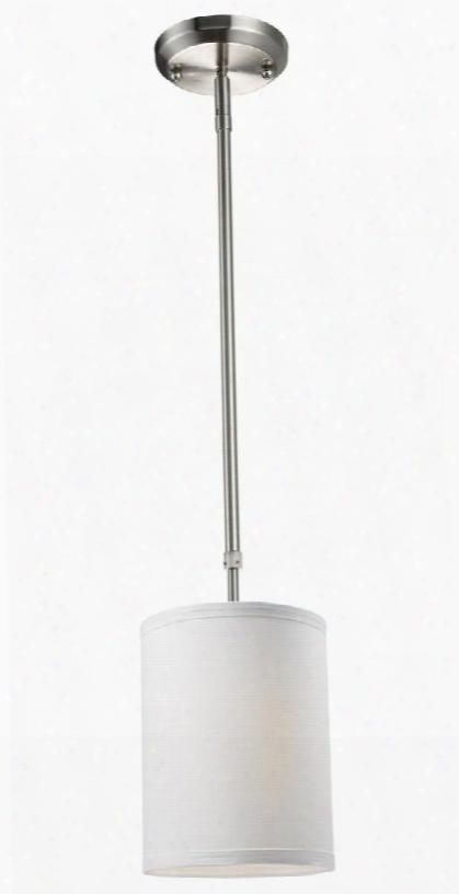 Albion 171-6w 6" 1 Light Mini Pendant Contemporary Metropolitanhave Steel Frame With Brushed Nickel Finish In White